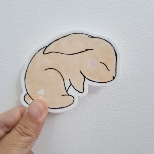 Sleepy Rabbit Waterproof Vinyl Sticker - Swallow Wind Art
