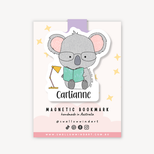 Magnetic Bookmark - Koala Study Buddy - Swallow Wind Art