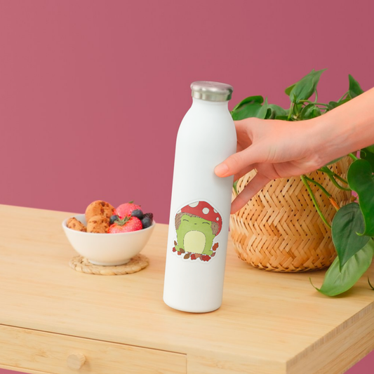 Mushroom and Frog Die Cut Sticker, Dishwasher Safe Sticker - Swallow Wind Art