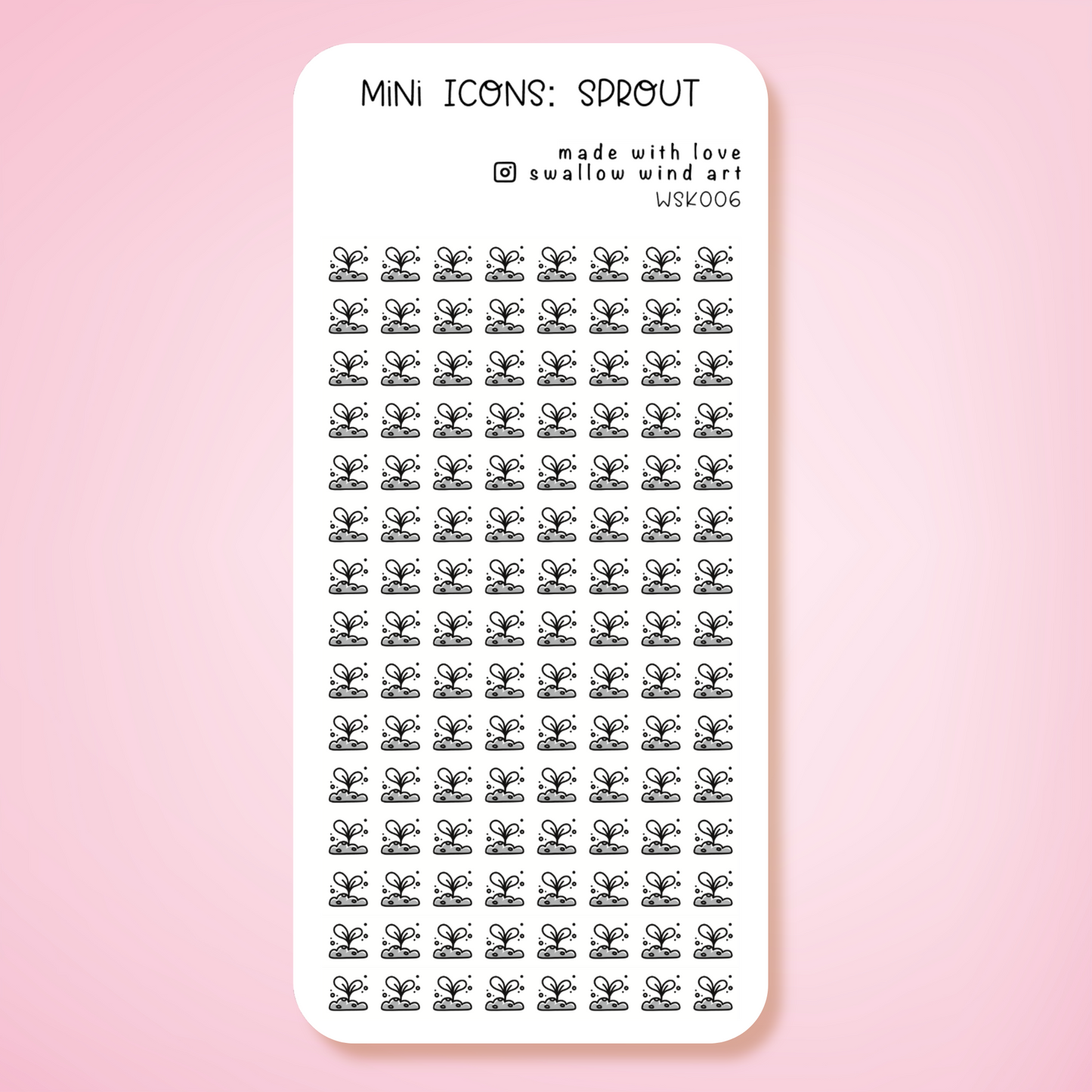 Mini Icon Washi Sticker - Sprout Gardening Icon