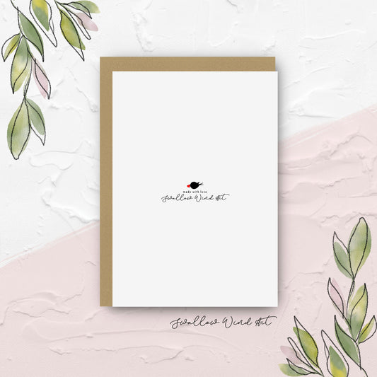 Funny Valentines Card - I Love You with Almost All My Heart - Swallow Wind Art