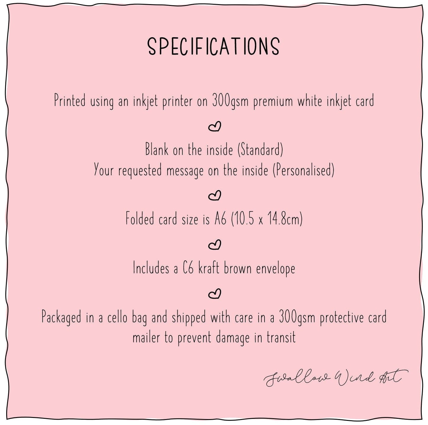 Father's Day Card | Simple Fathers Day Best Dad Greeting Card | Add Personalised Message - Swallow Wind Art