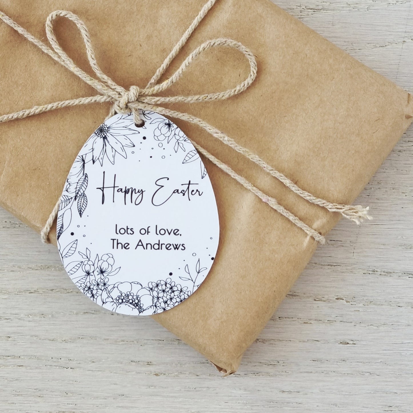 Personalised Easter Gift Tag - Floral Easter Egg Gift Tag