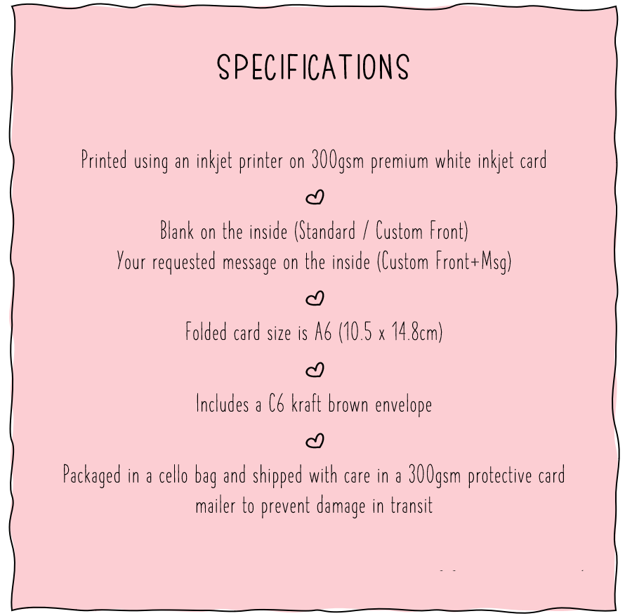 Flower Bouquet - Personalised Greeting Card - Swallow Wind Art