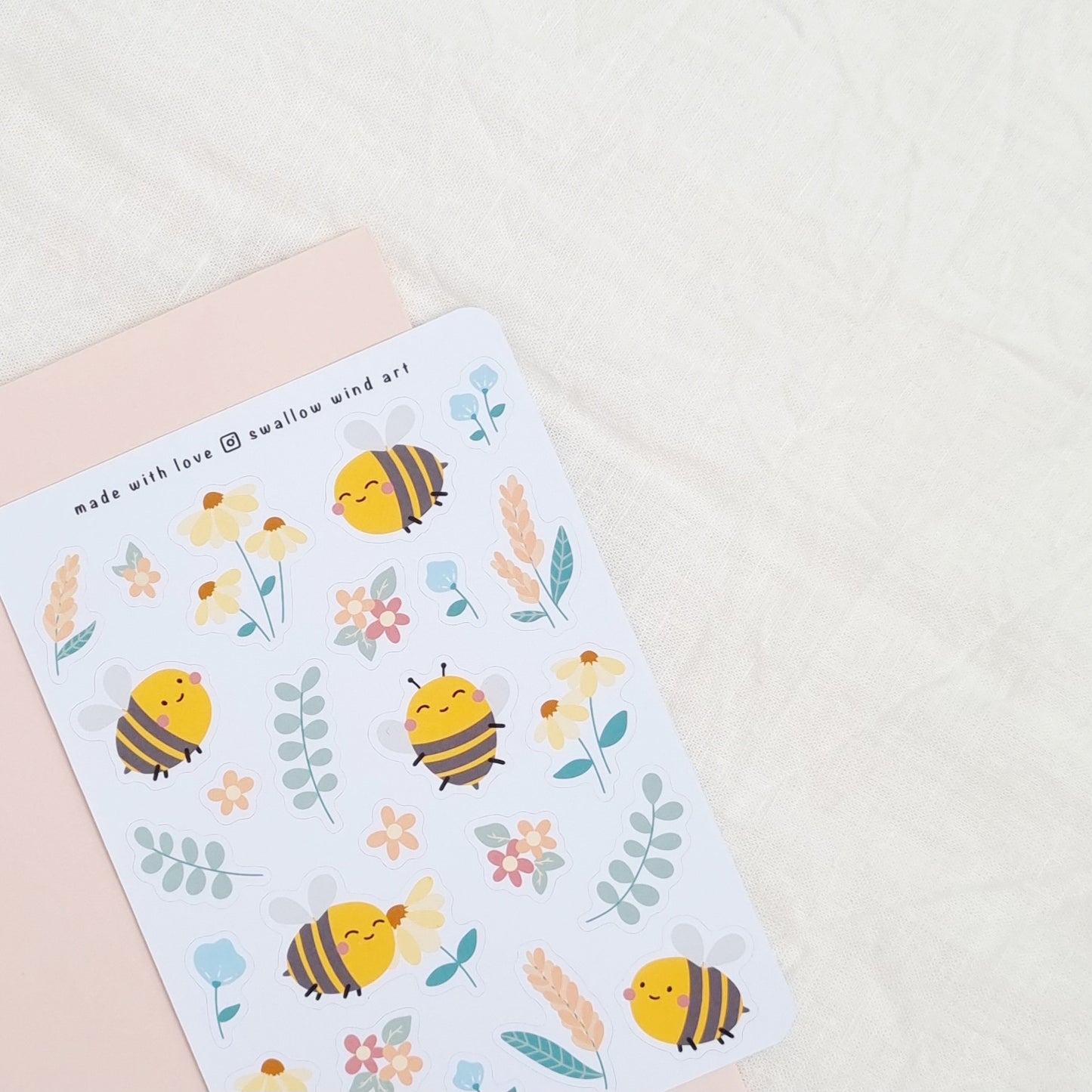 Bees in a Garden Sticker Sheet