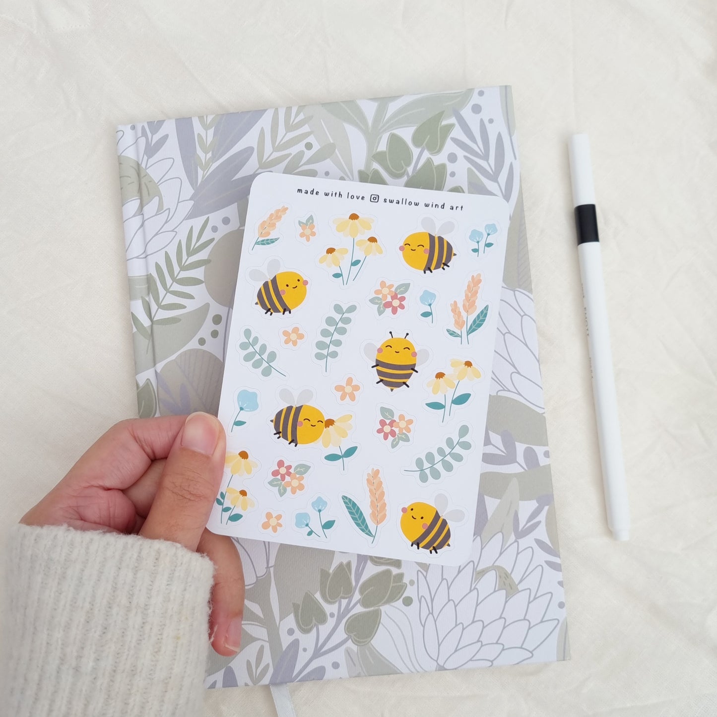 Bees in a Garden Sticker Sheet
