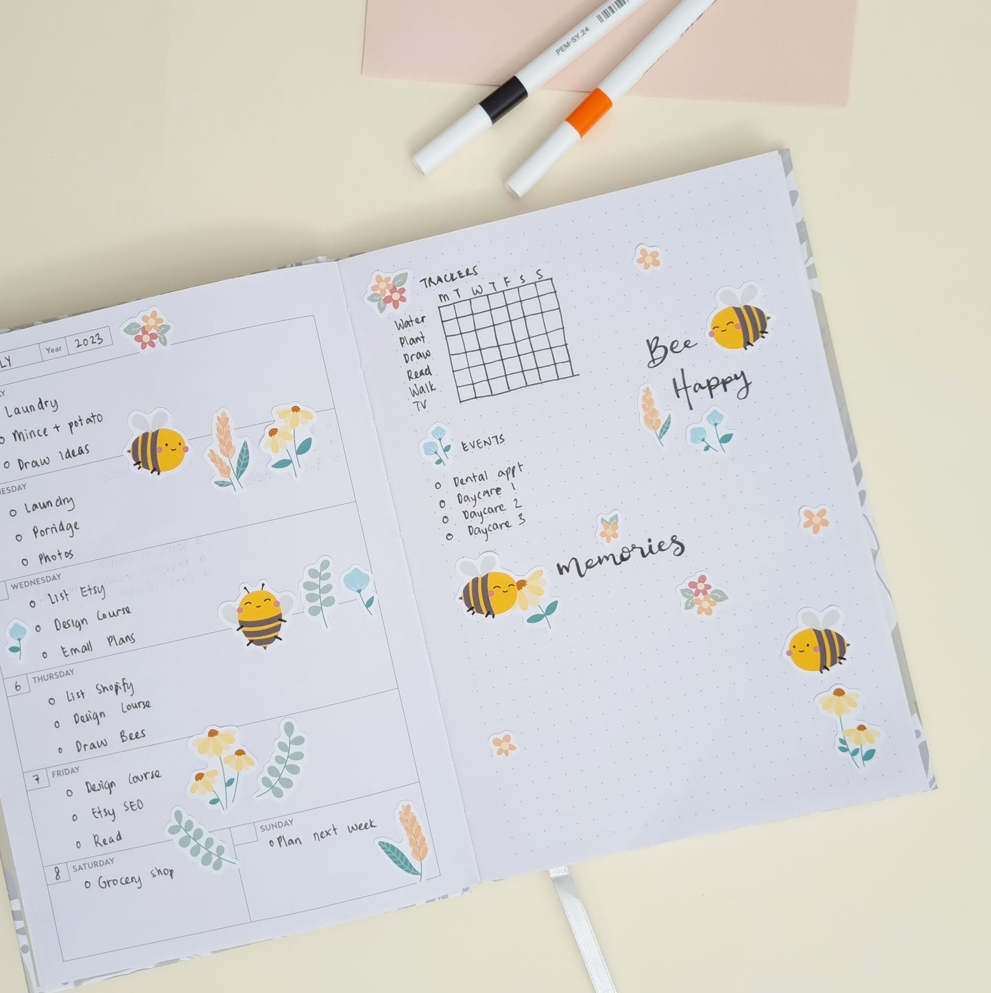 Bees in a Garden Sticker Sheet