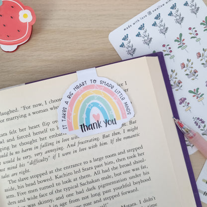 Magnetic Bookmark - Rainbow Thank You Teacher - Swallow Wind Art