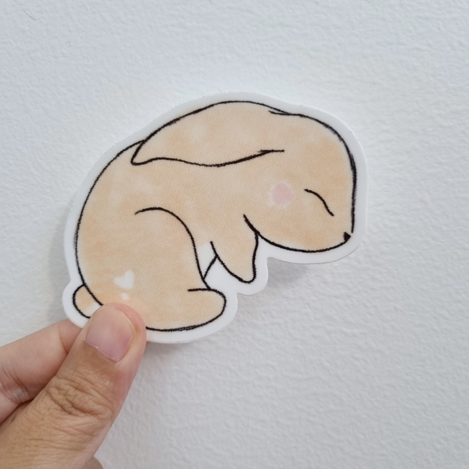 Sleepy Rabbit Waterproof Vinyl Sticker - Swallow Wind Art