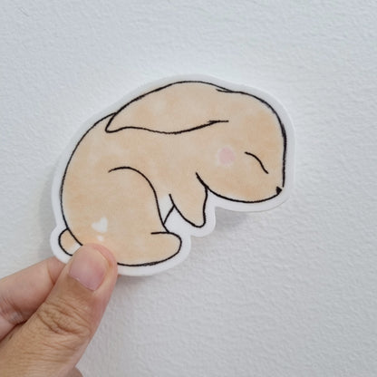 Sleepy Rabbit Waterproof Vinyl Sticker - Swallow Wind Art