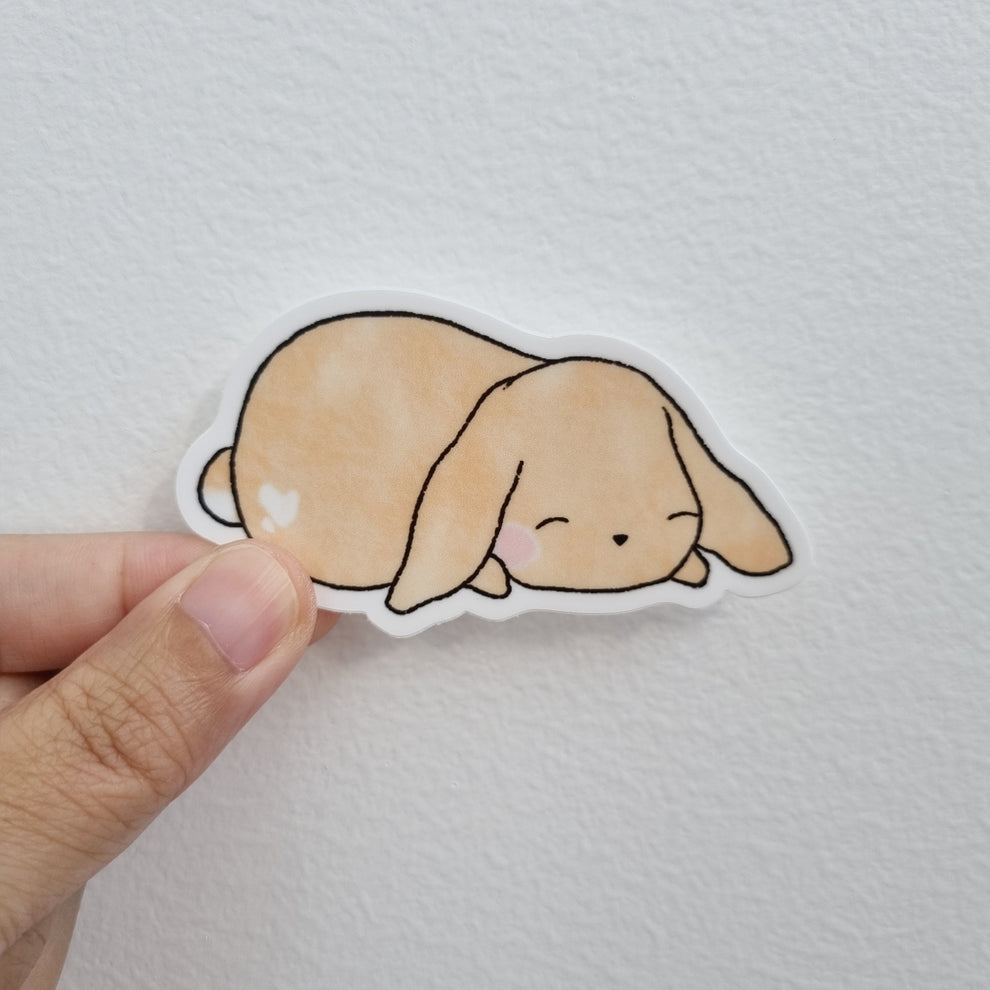 Cutest Sticker Outline Rabbit Cute Travel Card Vinyl Sticker | Cute Sleepy Bunny Laptop Sticker ...