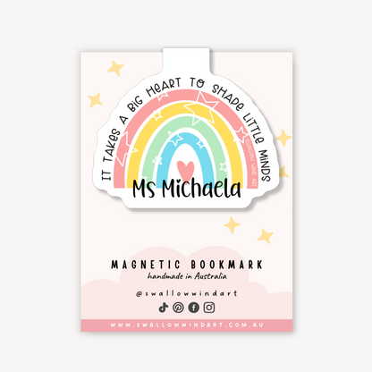 Magnetic Bookmark - Rainbow Thank You Teacher - Swallow Wind Art