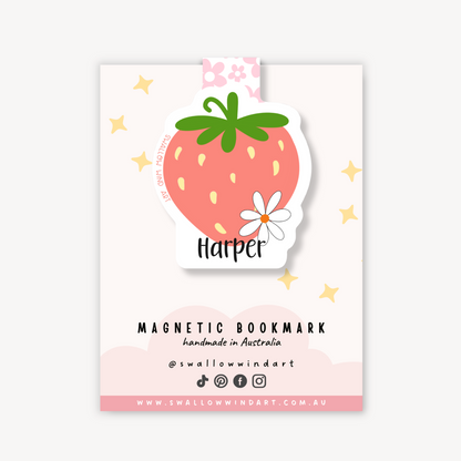 Magnetic Bookmark - Strawberry Flower