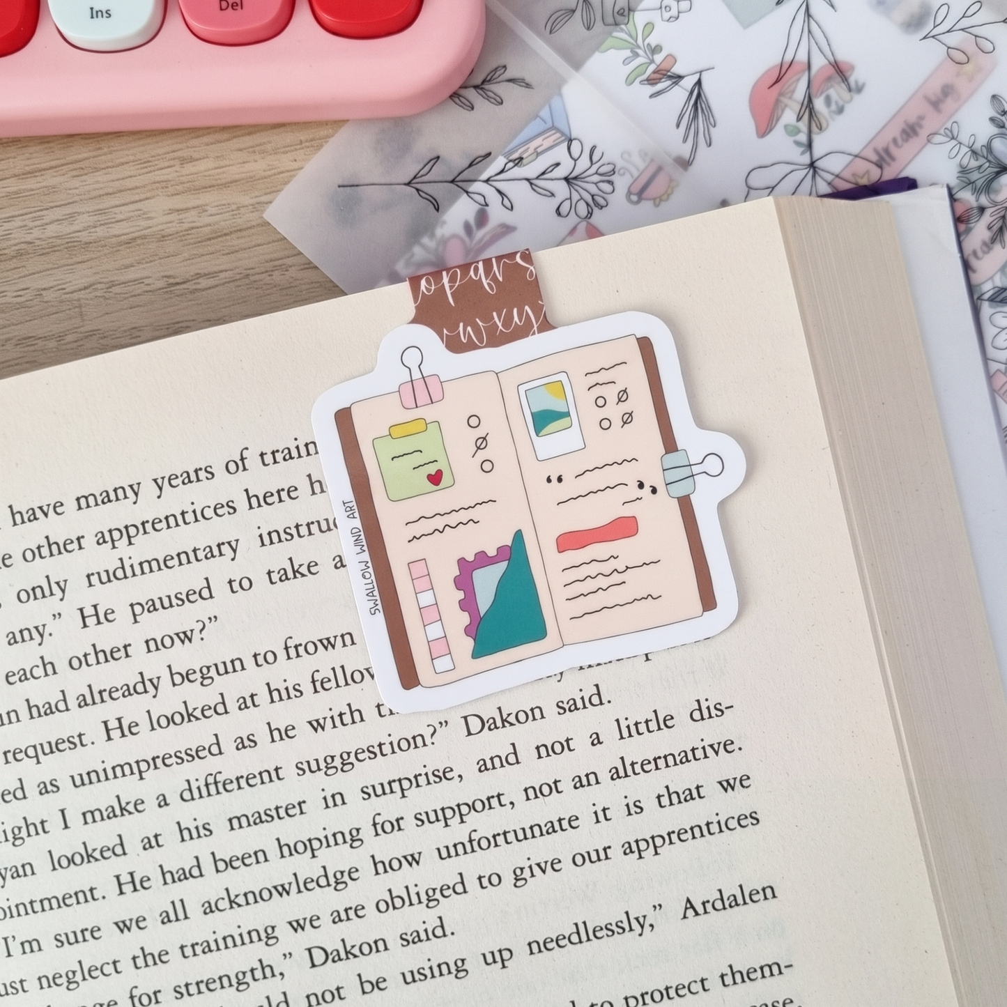 Magnetic Bookmark - Travel Journal Notebook - Swallow Wind Art