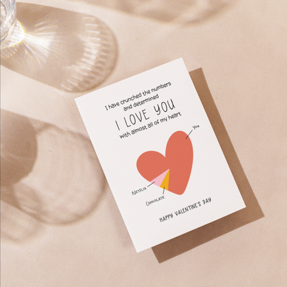Funny Valentines Card - I Love You with Almost All My Heart