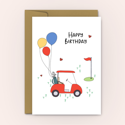 Golf Lover Birthday Card - Personalised Card