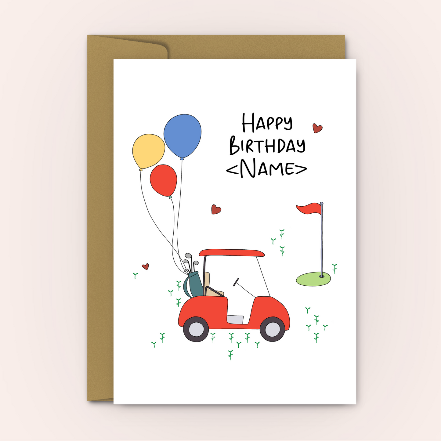 Golf Lover Birthday Card - Personalised Card