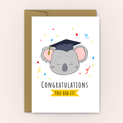 Koala Graduation, Kids, School, and University - Congratulations Card