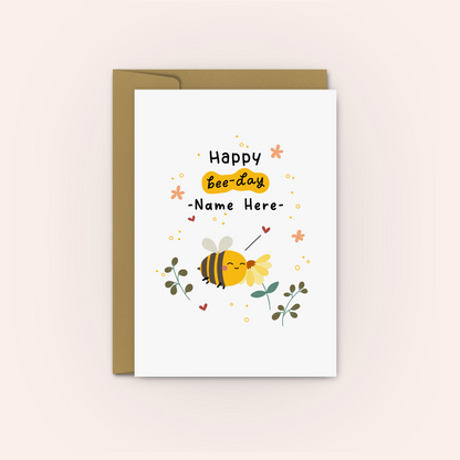 Personalised Birthday Card - Happy Bee-Day