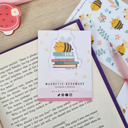 Magnetic Bookmark - Happy Bee with Books