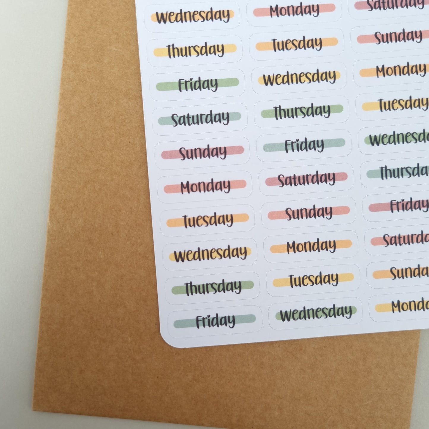 Day of the Week Stickers - Weekly Planner Stickers Sheets