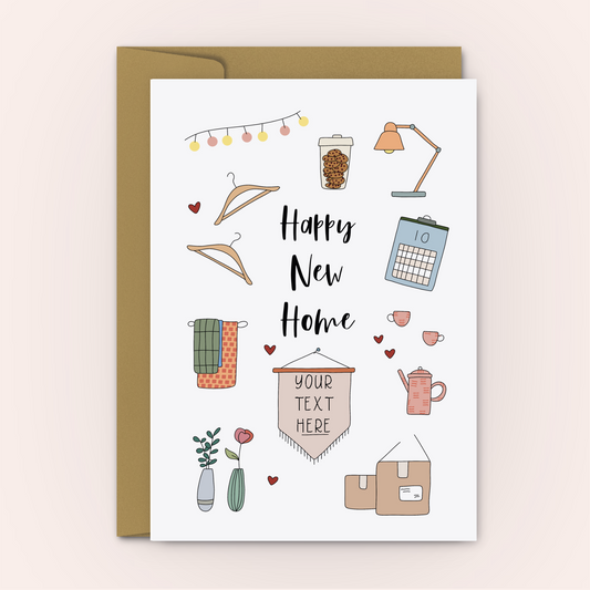 Personalised Greeting Card - Happy New Home - Swallow Wind Art