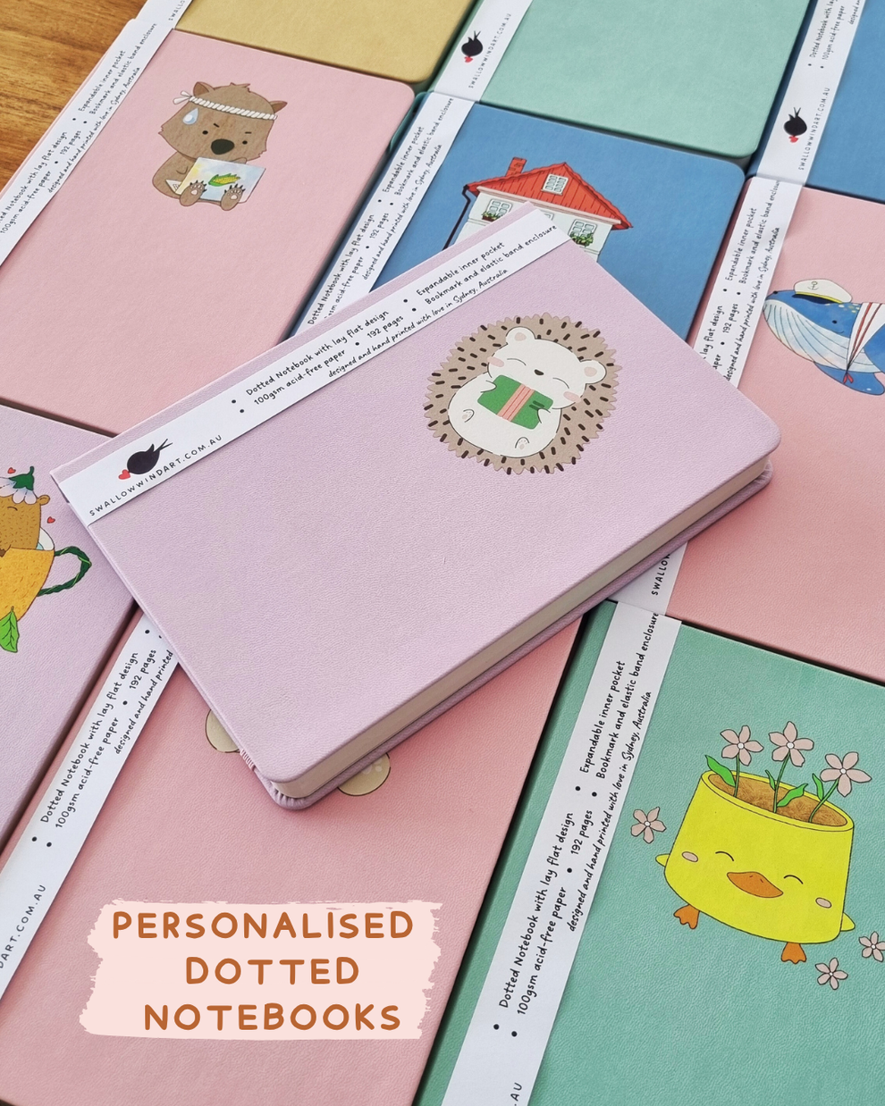 Dotted Notebooks - Custom Design and Colours – Swallow Wind Art