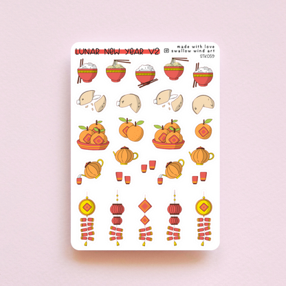Lunar New Year | Chinese New Year Sticker Sheet - Swallow Wind Art