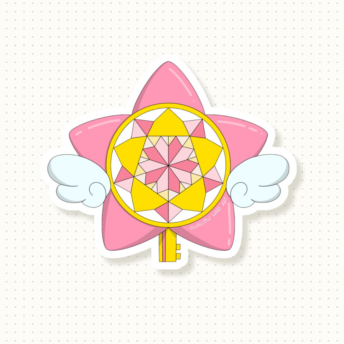 Magical Girl Star Key Vinyl Sticker - Swallow Wind Art