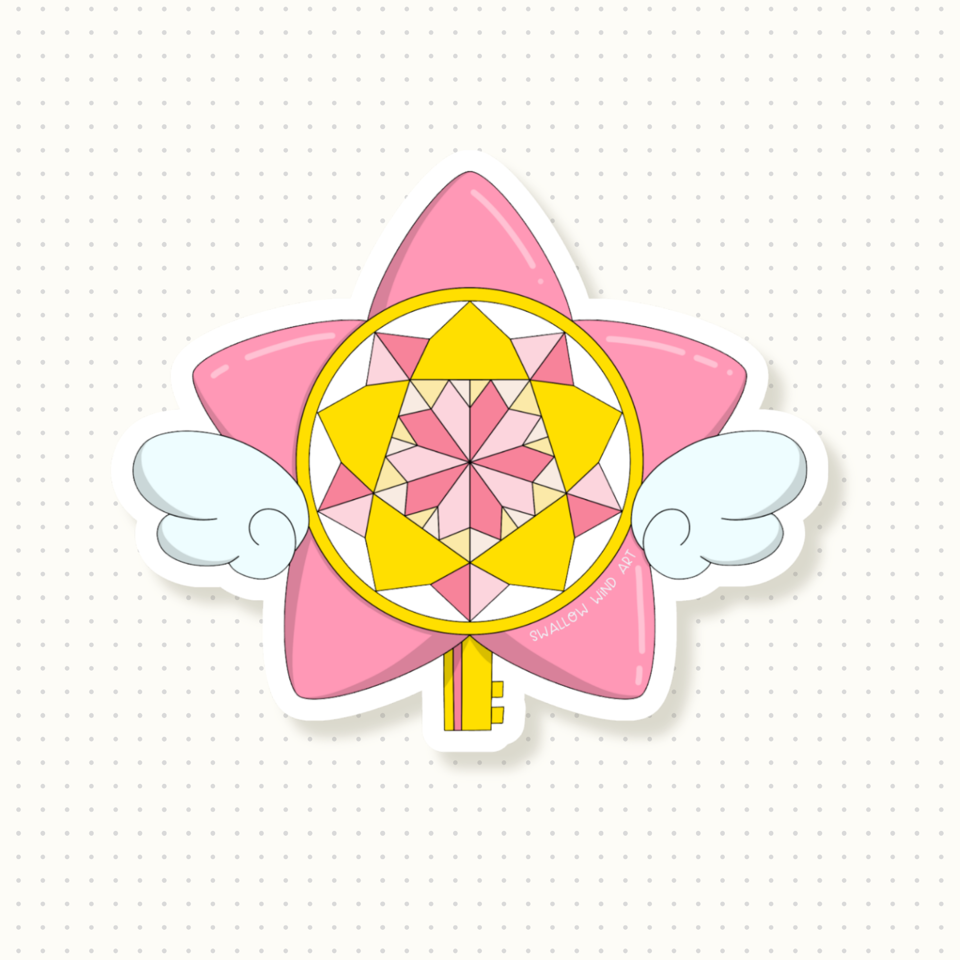 Magical Girl Star Key Vinyl Sticker - Swallow Wind Art