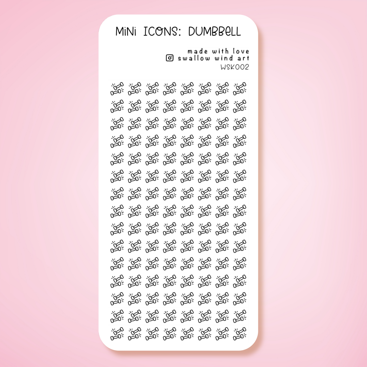Mini Icon Washi Sticker - Dumbbell Exercise Icon