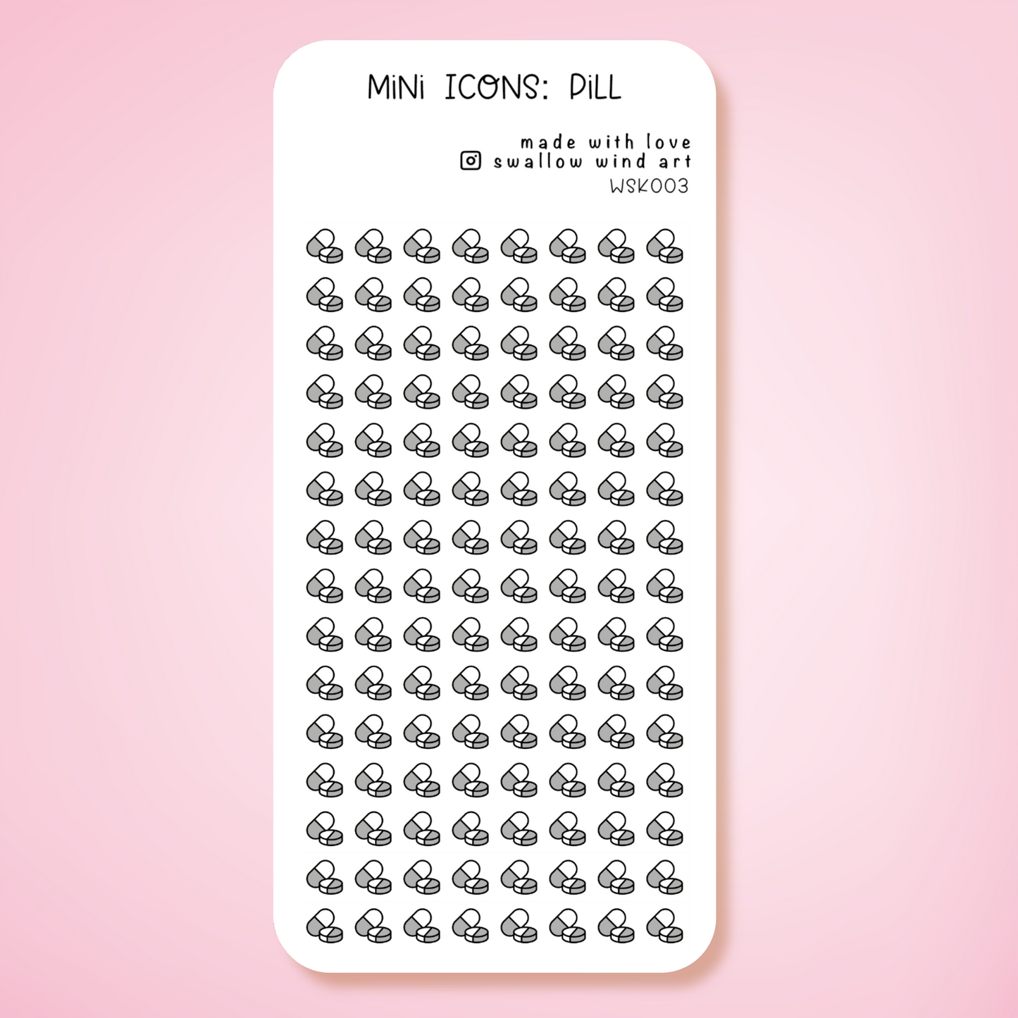 Mini Icon Washi Sticker - Pill Medicine Icon