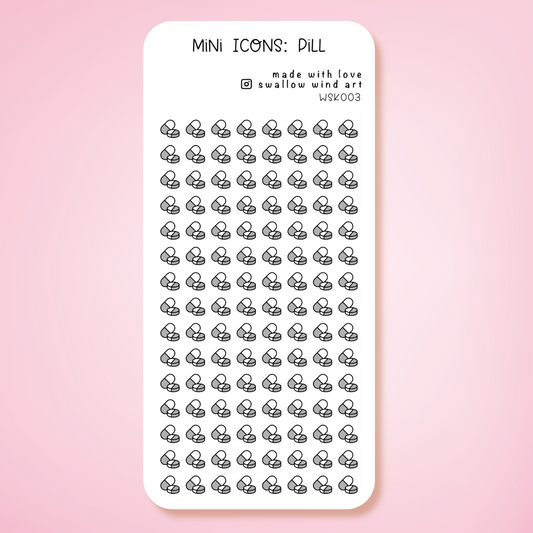 Mini Icon Washi Sticker - Pill Medicine Icon