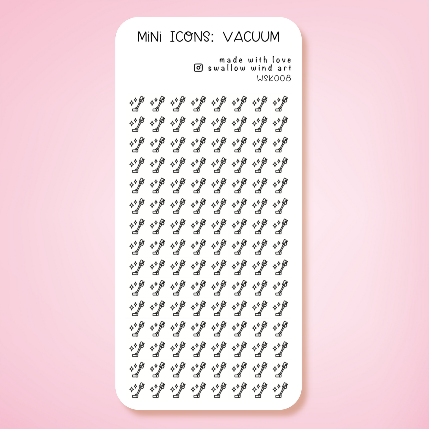 Mini Icon Washi Sticker - Vacuum Cleaning Icon