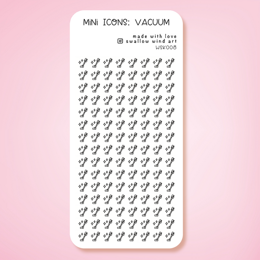 Mini Icon Washi Sticker - Vacuum Cleaning Icon