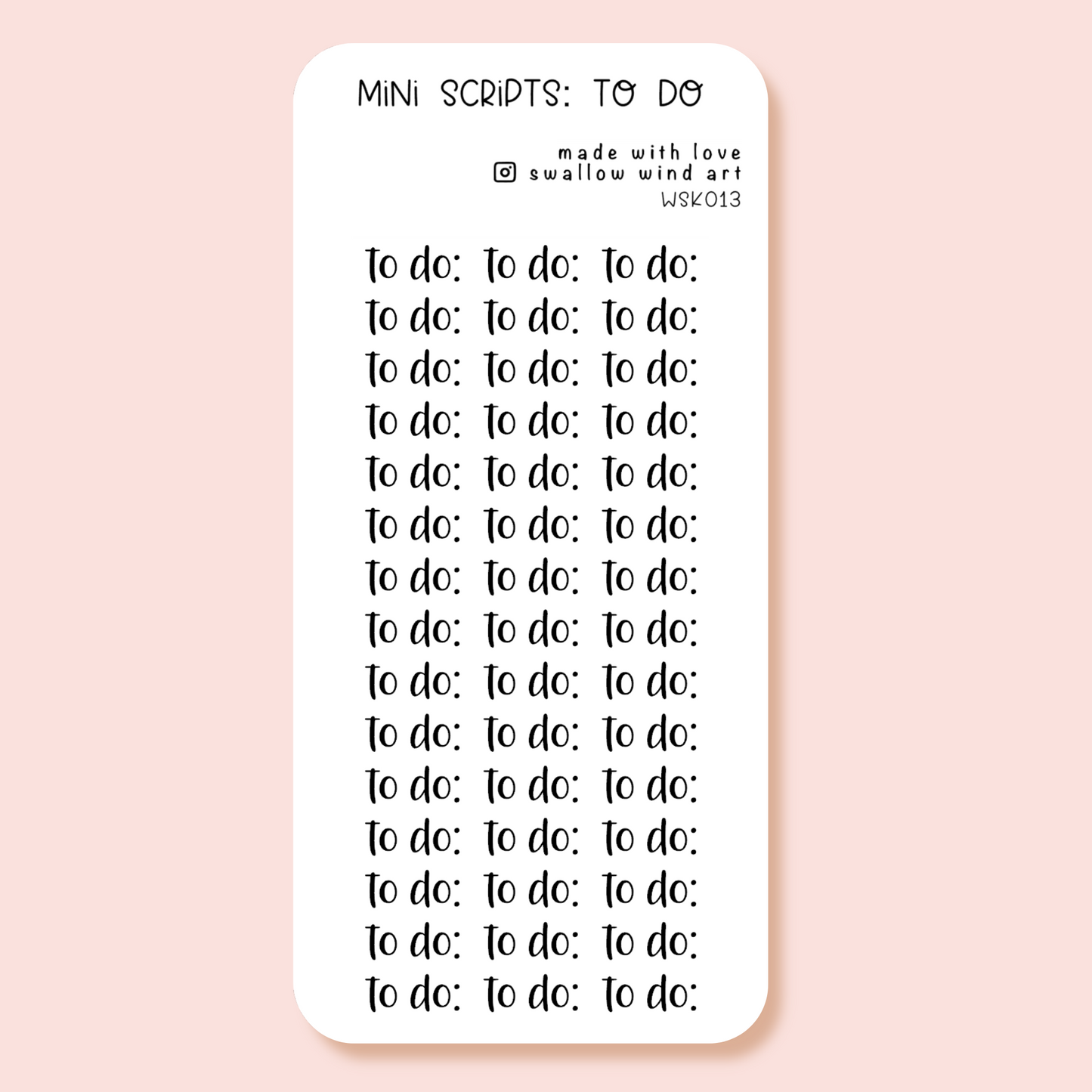 Mini Script Washi Sticker - To do