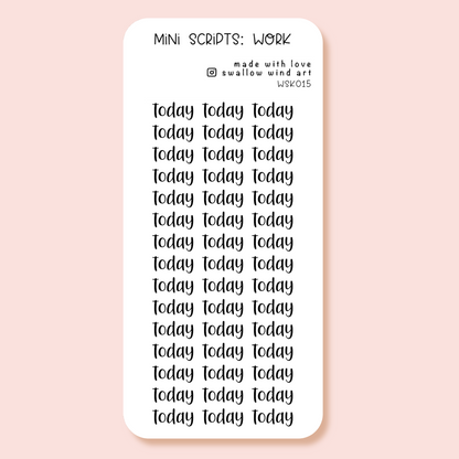 Mini Script Washi Sticker - Today