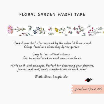 Flower Garden Botanical Washi Tape