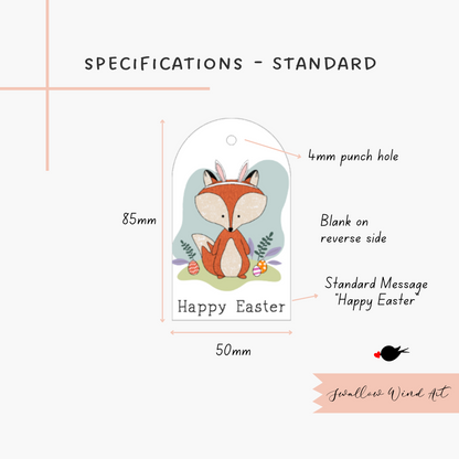 Custom Easter Gift Tags, Cute Animal Easter Gift Tags - Swallow Wind Art