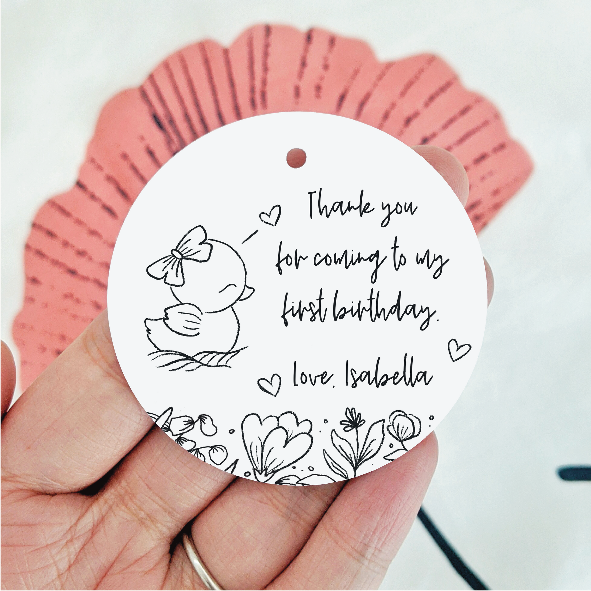Baby Shower Favour Tag, Kids Birthday Party Tag - Swallow Wind Art