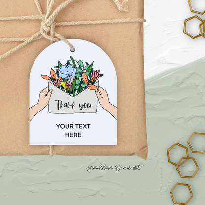 Personalised Floral Arch Thank You Tag | Wedding Favour Label