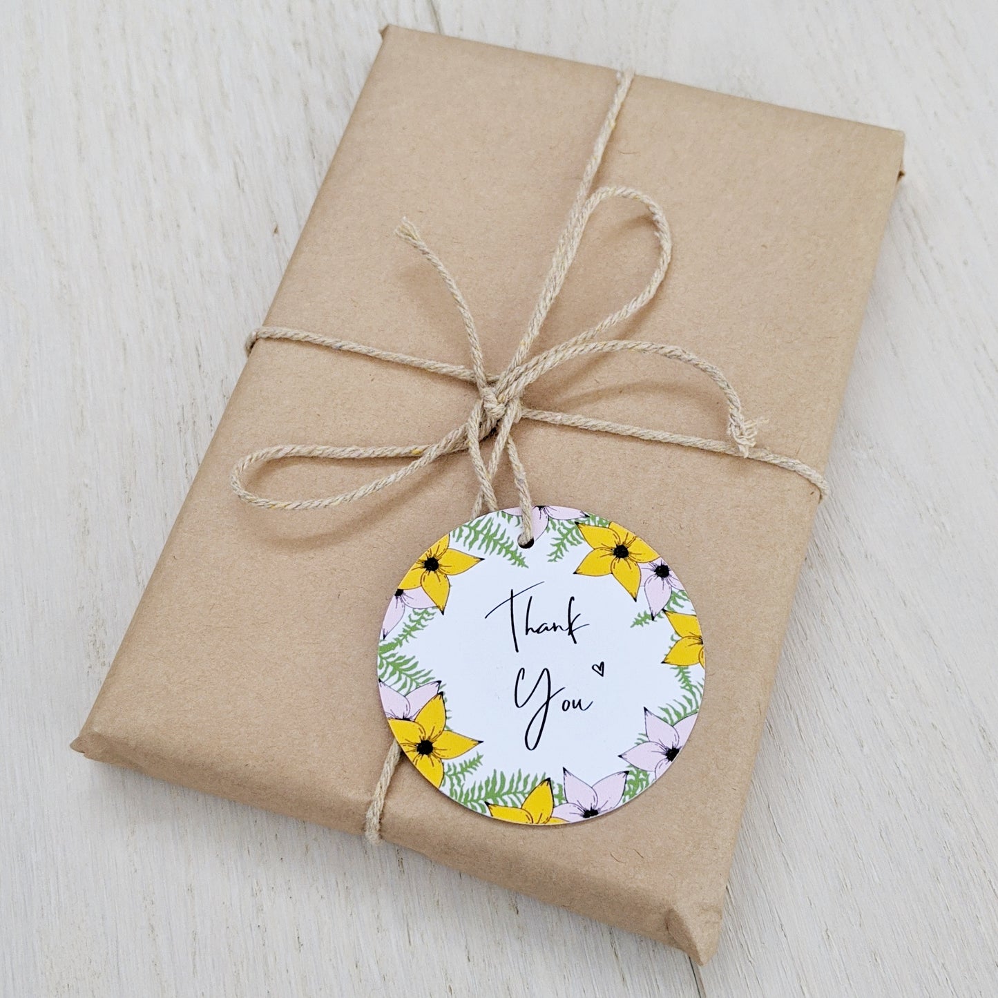 Personalised Round Floral Thank You Tag | Engagement Bridal Gift Tags
