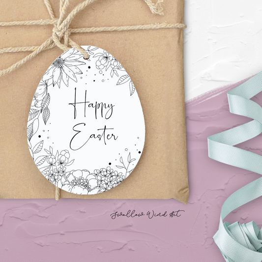 Personalised Easter Gift Tag - Floral Easter Egg Gift Tag