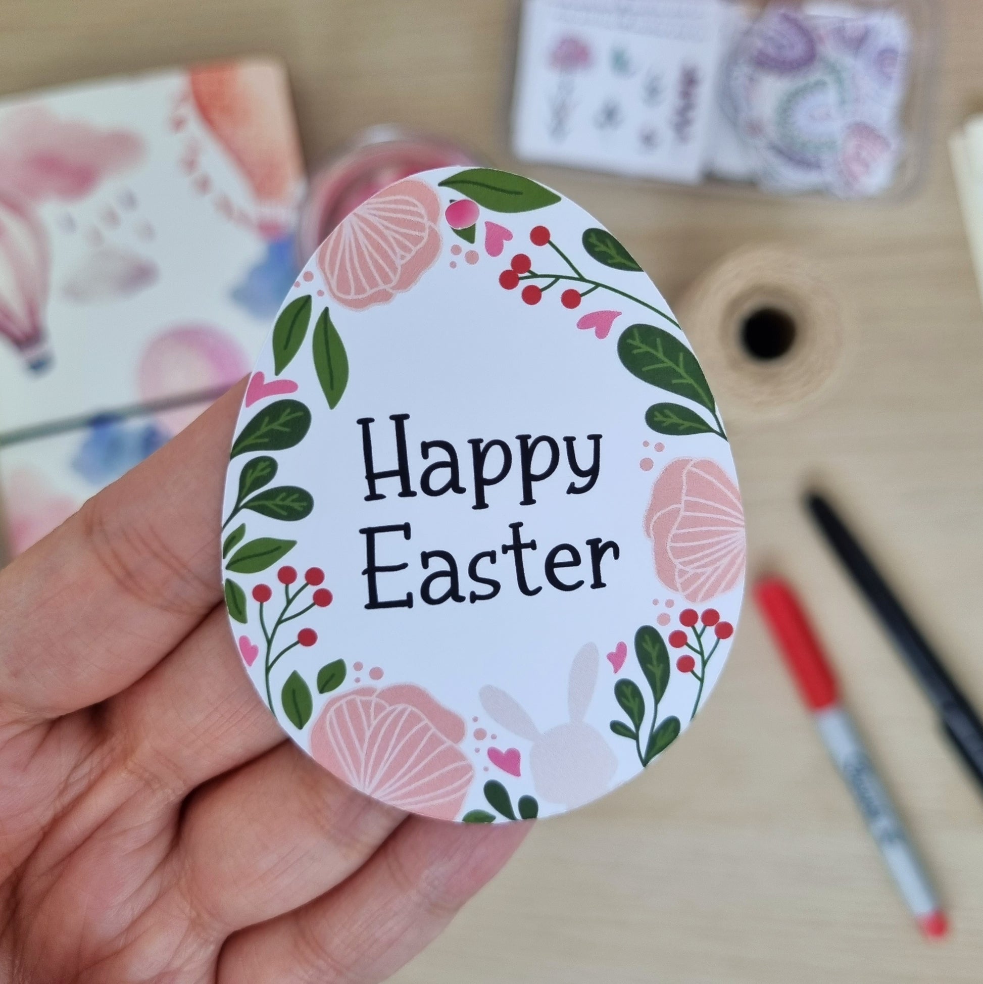 Personalised Easter Egg Gift Tags - Cute Floral Easter Gift Tag - Swallow Wind Art