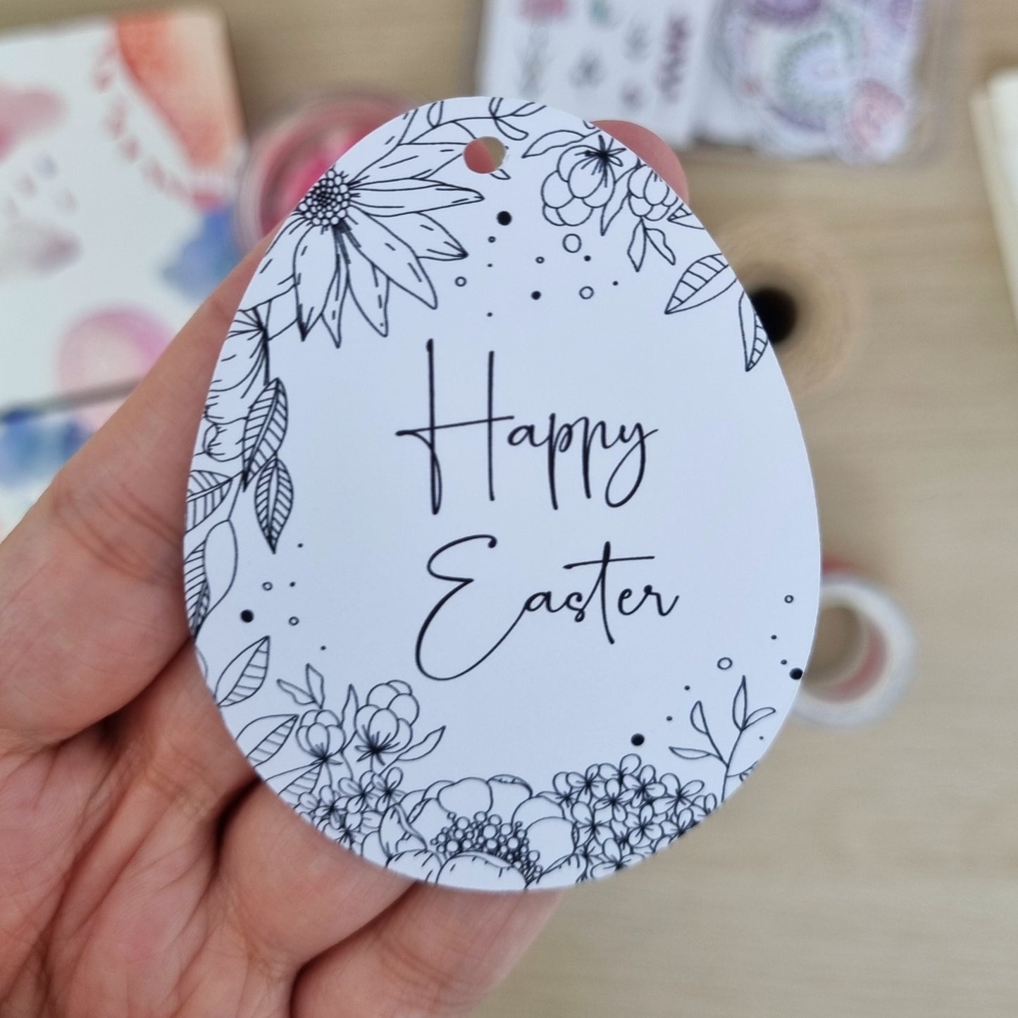 Personalised Easter Gift Tag - Floral Easter Egg Gift Tag