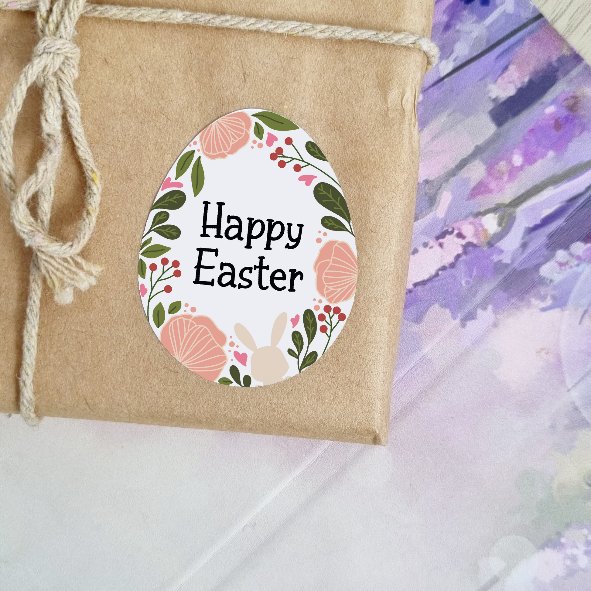 Personalised Gift Stickers - Cute Floral Easter Egg Gift Stickers - Swallow Wind Art