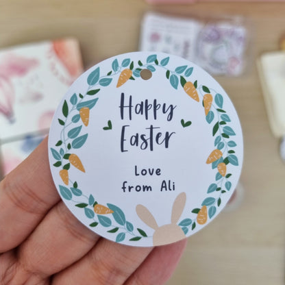 Personalised Easter Gift Tag - Easter Bunny Carrot Wreath Gift Tag