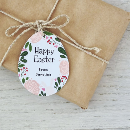 Personalised Easter Egg Gift Tags - Cute Floral Easter Gift Tag