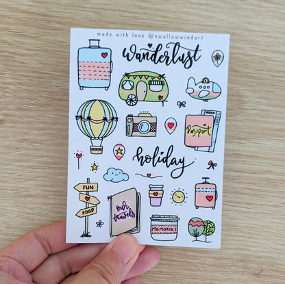 Holiday Wanderlust Travelers Notebook Stickers