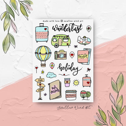 Holiday Wanderlust Travelers Notebook Stickers